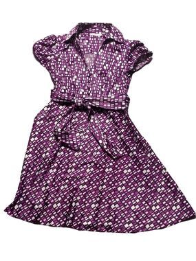 Ricki's Purple Collared Short Sleeve Knee Length Dress Size 4
